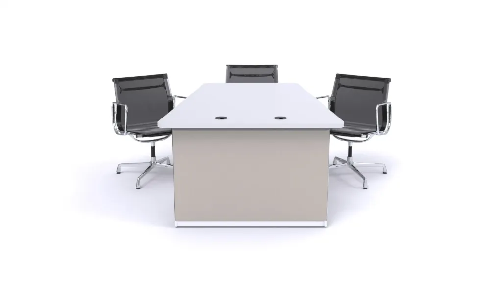[42811] FrontRow Wedge Table (White / Light Standard Fabric)