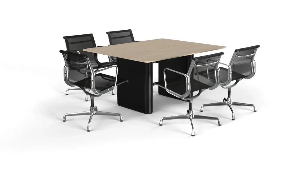[27150] FlexTable (4 personer, Ask, vitpigmenterad / Jet Black)